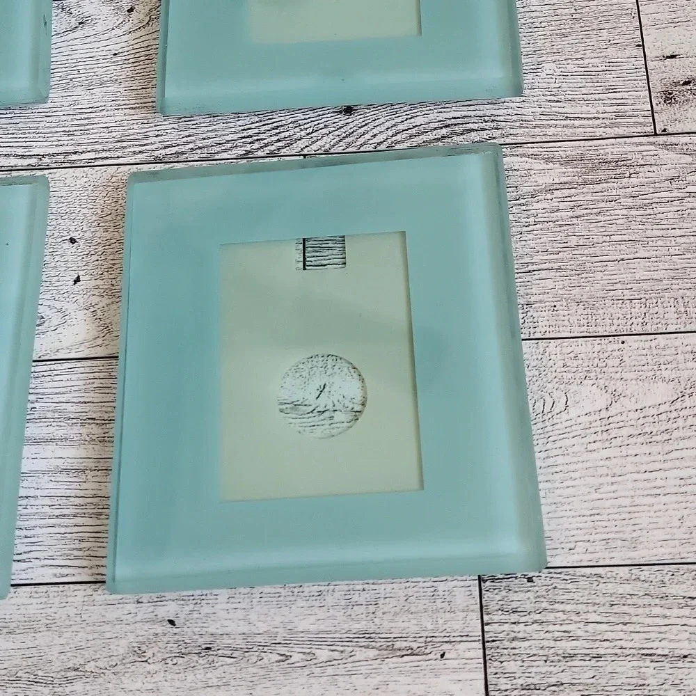 Glass Photoframe Coaster Set‎ of 4